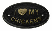 Jeg elsker mine kyllinger plakett