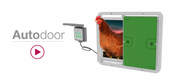 Autodoor bildet med en kontroller og en kylling som går ut