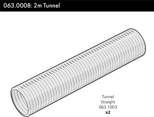 Et diagram av en 2m rett tunnel