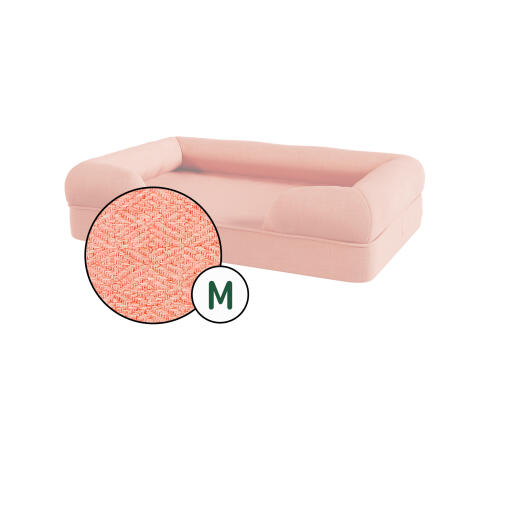 Bolster cat bed cover only - medium - fersken rosa