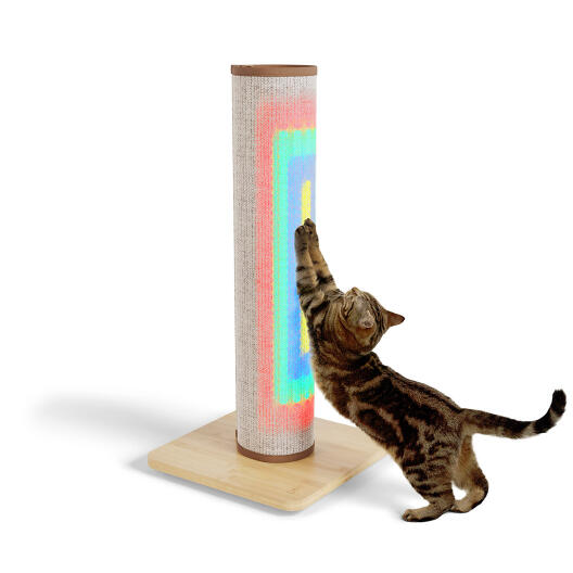 Switch katteklorestativ med lys i sisal - kremfarget